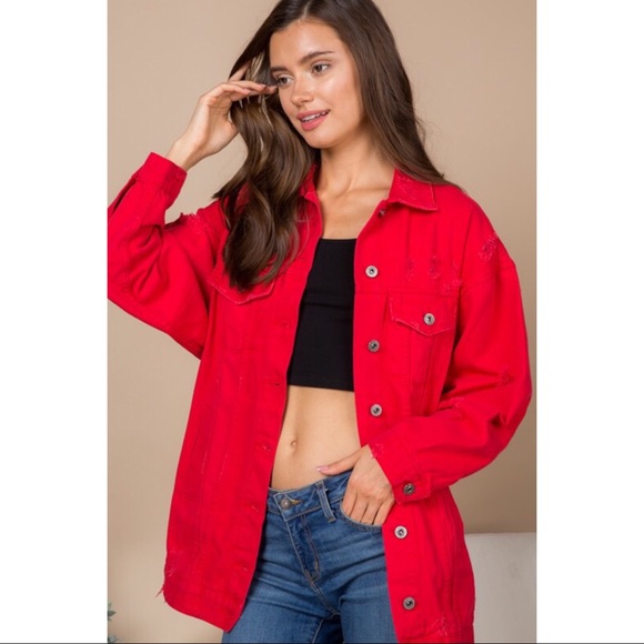 🆕5⭐️Distressed Oversized Denim Jacket - Picture 7 of 7